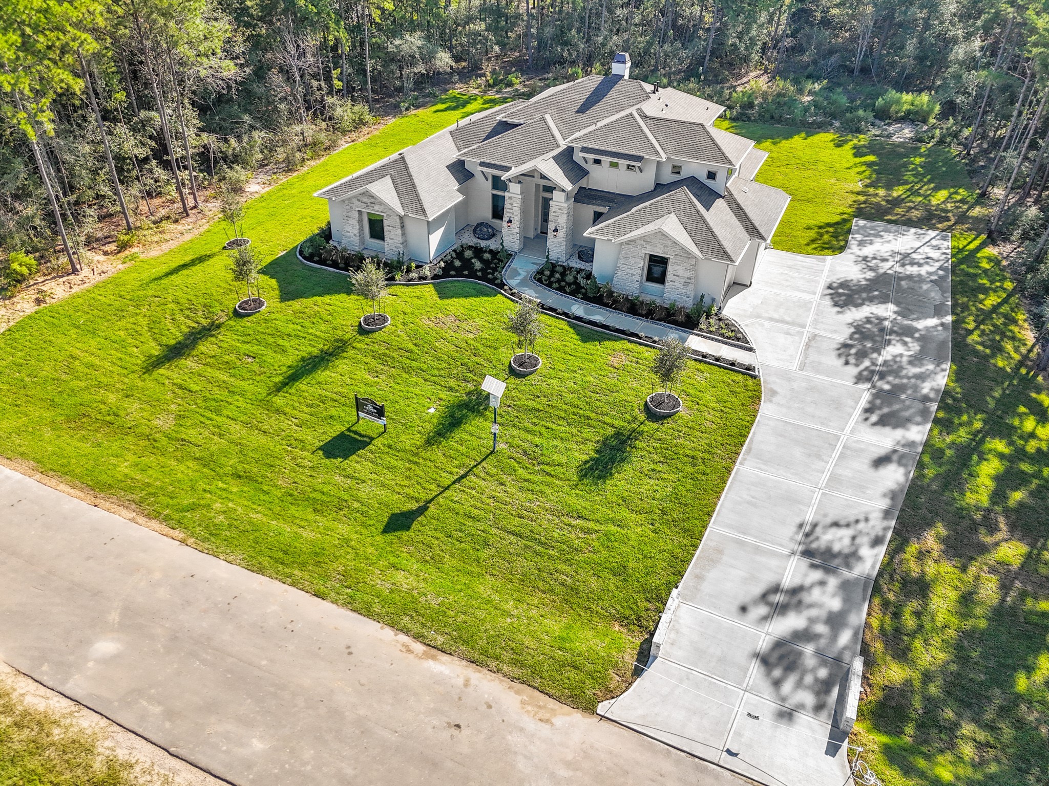 24919 Balmorhea Way Montgomery, TX 77316 - Photo 6 of 36 an aerial view of a house with swimming pool and large trees
