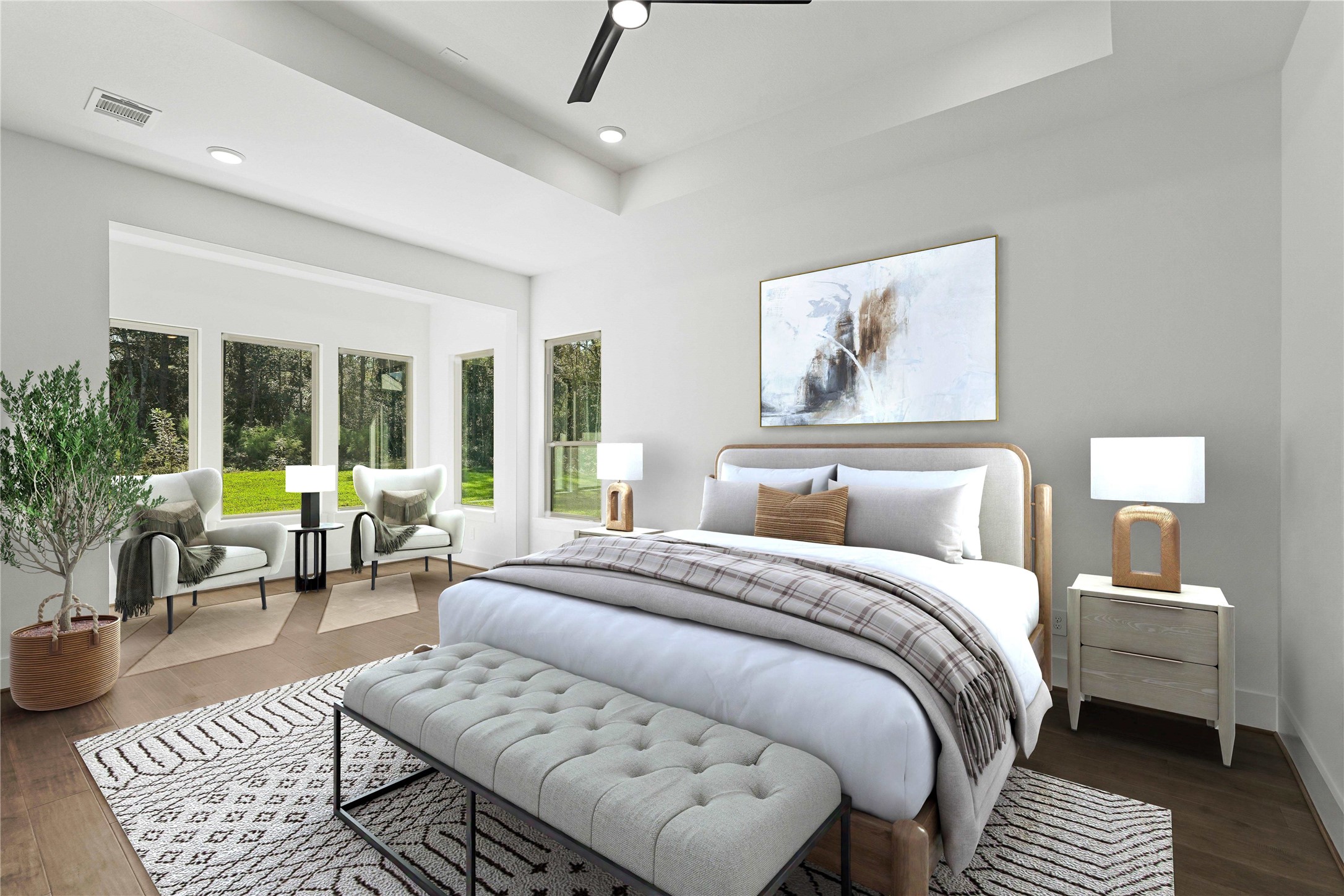 24919 Balmorhea Way Montgomery, TX 77316 - Photo 10 of 36 a bedroom with a bed a couch and large window