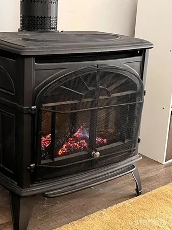 a close view of fireplace