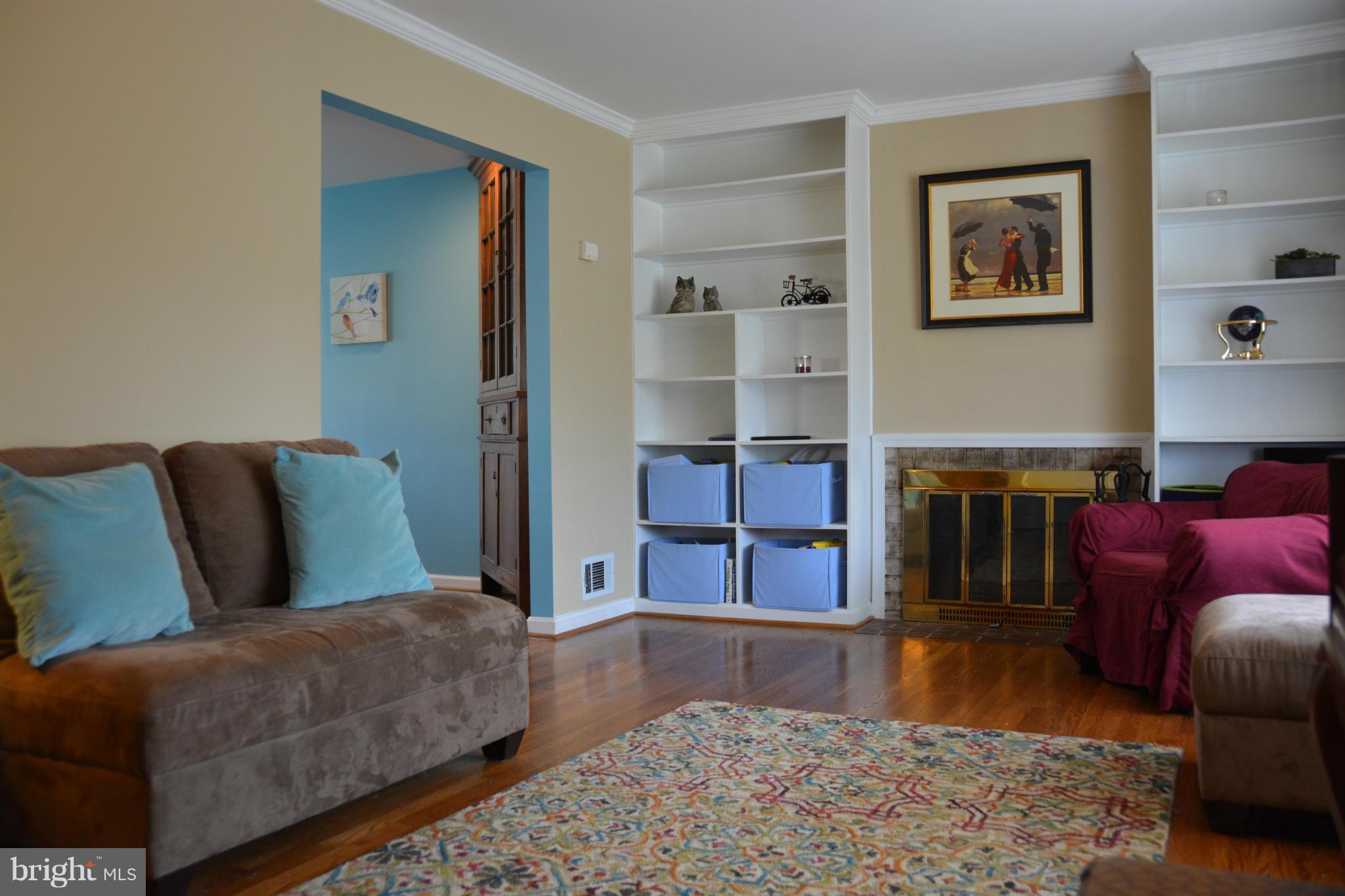 8927 Burke Lake Road Springfield, VA 22151 - Photo 8 of 24 With Fireplace and Built-in Bookcases