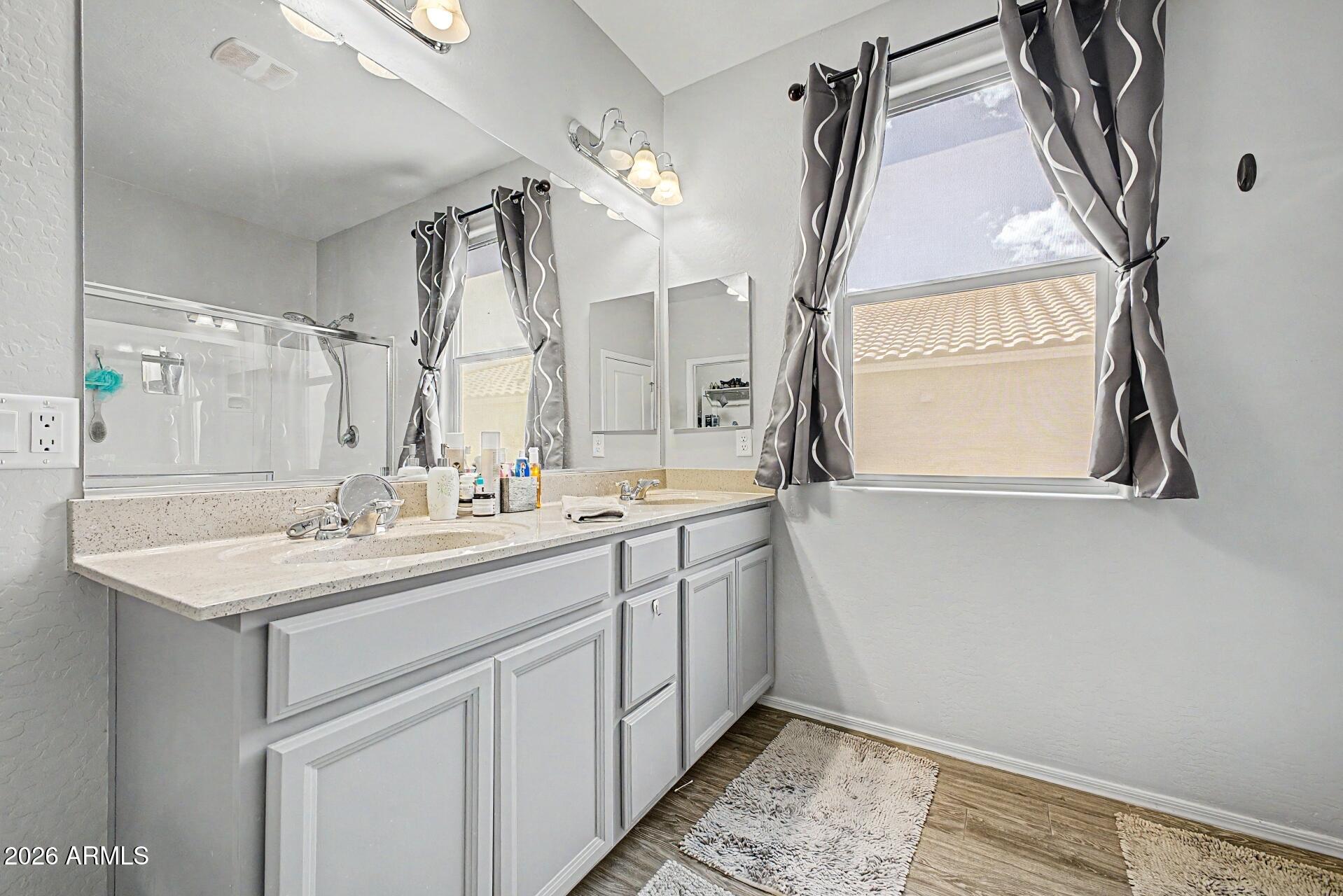 18021 West Indigo Brush Road Goodyear, AZ 85338 - Photo 16 of 47 a bathroom with a sink and a mirror