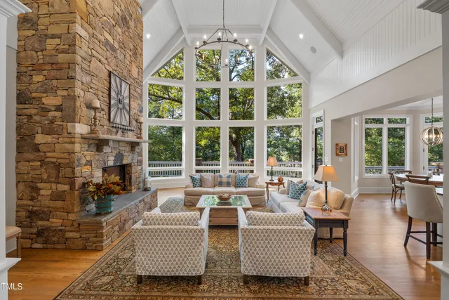 a view of living room and kitchen