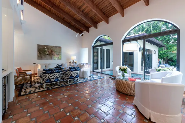 a living room with furniture