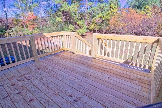 a view of wooden deck