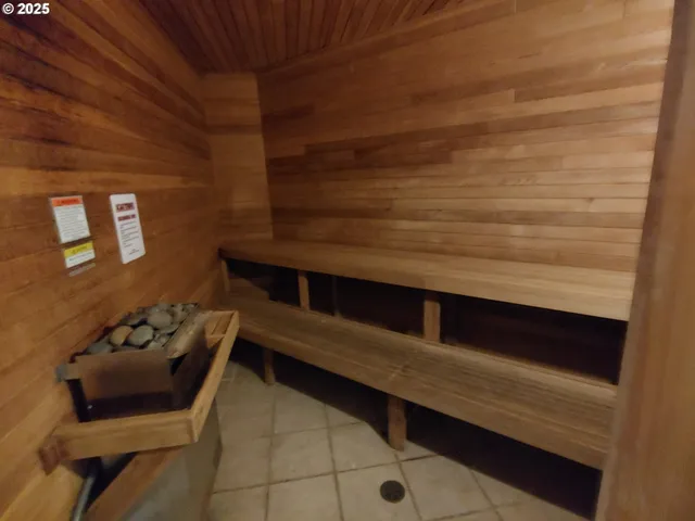 a view of a room with rack on the wall