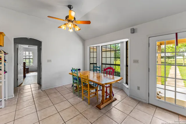 a living room with furniture