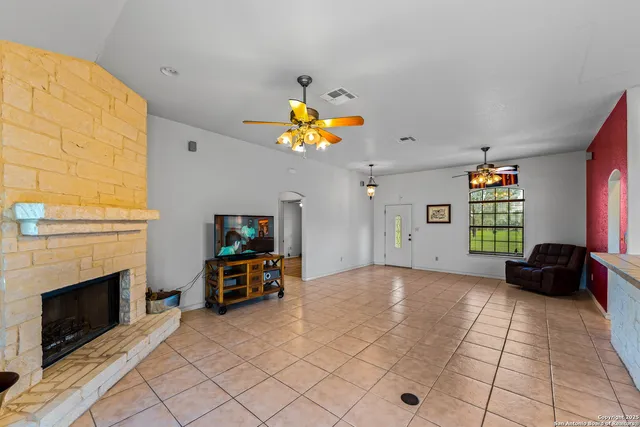 a living room with furniture