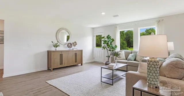 a living room with furniture