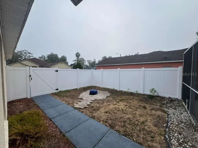 a view of a bench in a park