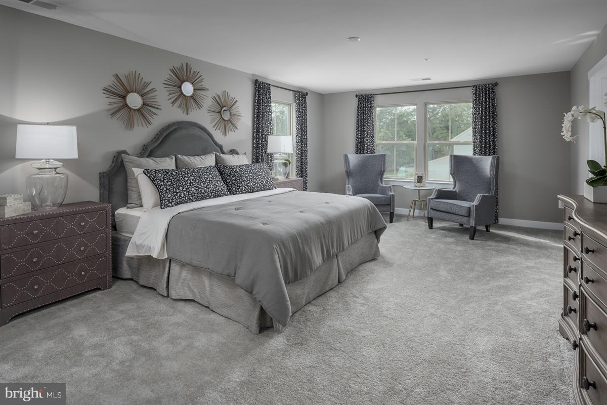 7641 Deepnotch Way Hanover, MD 21076 - Photo 10 of 25 a bedroom with a bed and a chandelier