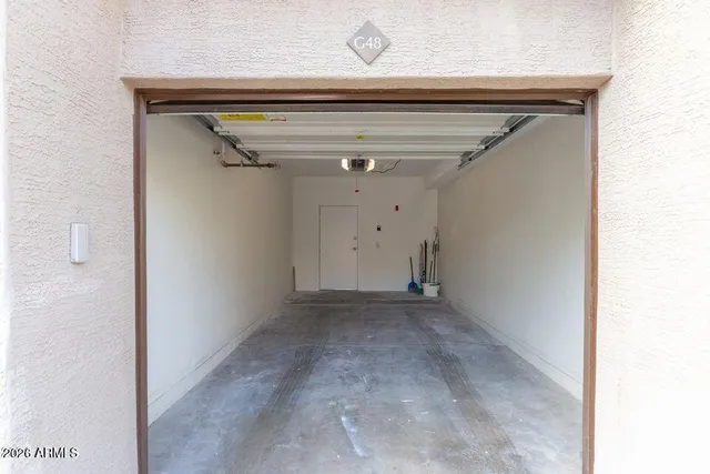 a view of a garage