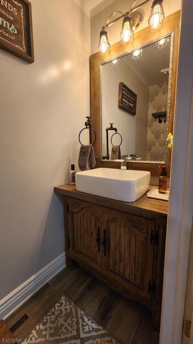 52 Fox Hollow Road Montague, NJ 07827 - Photo 7 of 45 a bathroom with a sink a vanity and a mirror