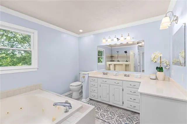 a view of a lake with a outdoor space