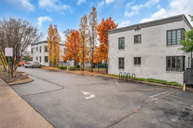 a view of street with a building