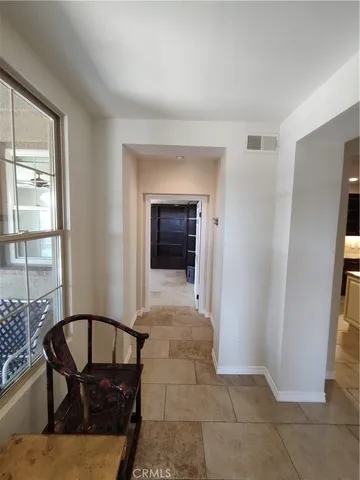 a living room with closet