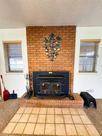 a living room with a couch and a table