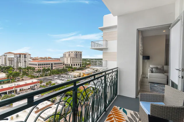 a city view from a balcony