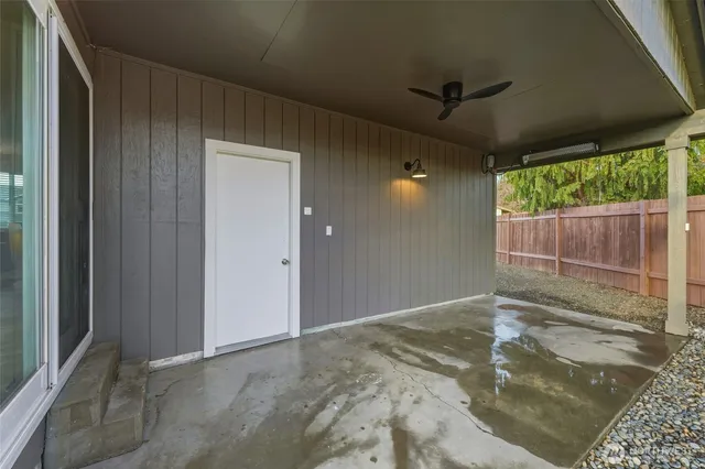 a view of backyard with green space