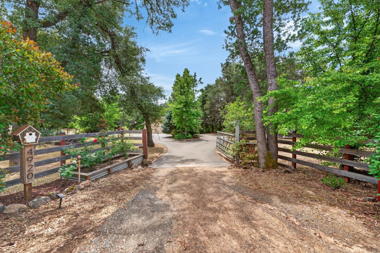 4920 Upson Downs Road Newcastle, CA 95658 - Photo 7 of 98 Country dirt road leads to the electric gate with paved circular driveway