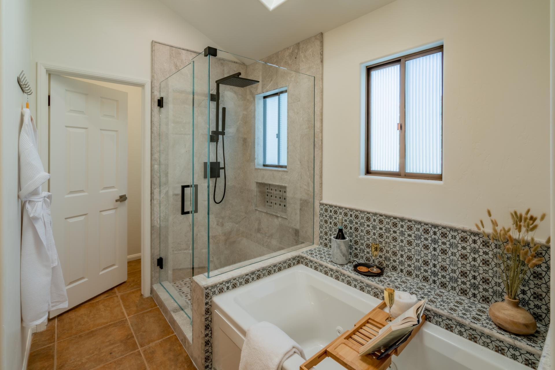 1910 Barker Pass Road Santa Barbara, CA 93108 - Photo 19 of 41 a bathroom with a sink and a shower