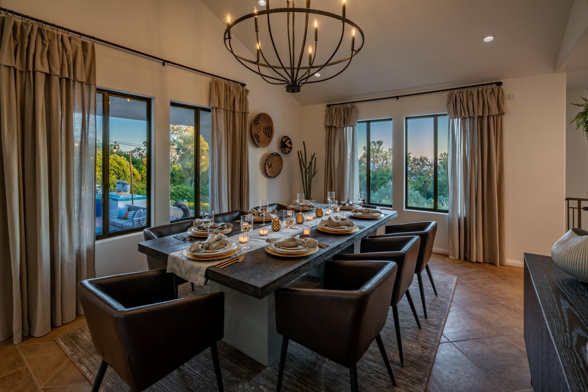 1910 Barker Pass Road Santa Barbara, CA 93108 - Photo 29 of 41 a view of a dining room with furniture window and outside view