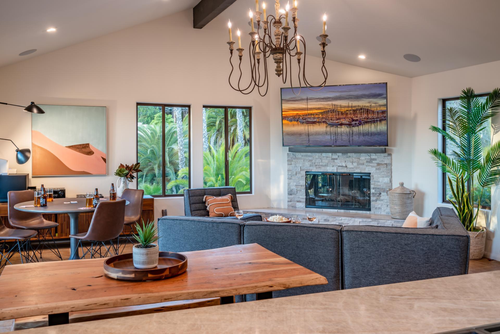 1910 Barker Pass Road Santa Barbara, CA 93108 - Photo 8 of 41 a living room with furniture a window and a fireplace