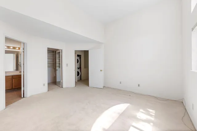 an empty room with closet