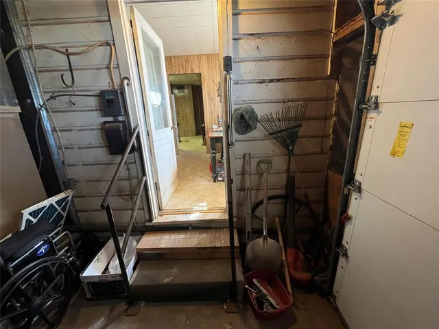 a view of storage and utility room with racks