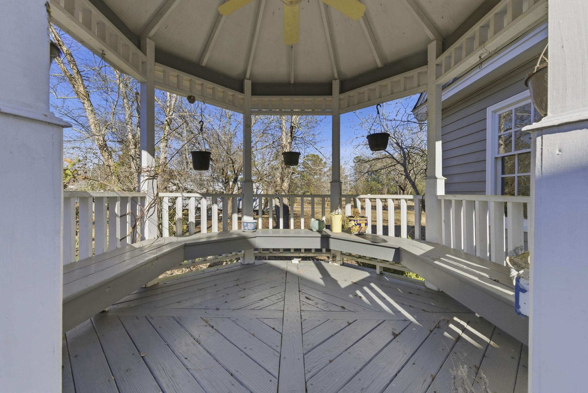 485 Carolina Drive Loris, SC 29569 - Photo 35 of 40 Wooden deck with a gazebo and ceiling fan