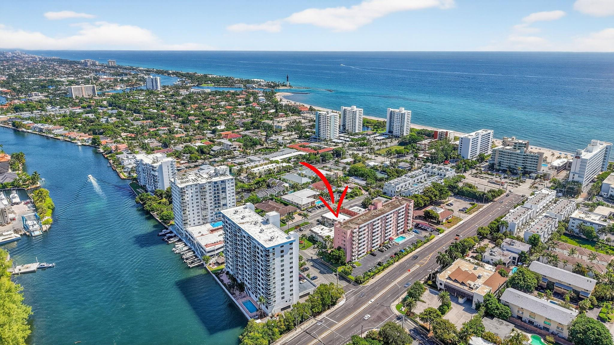1450 North Riverside Drive, Unit 102 Pompano Beach, FL 33062 - Photo 32 of 32 an aerial view of multiple house