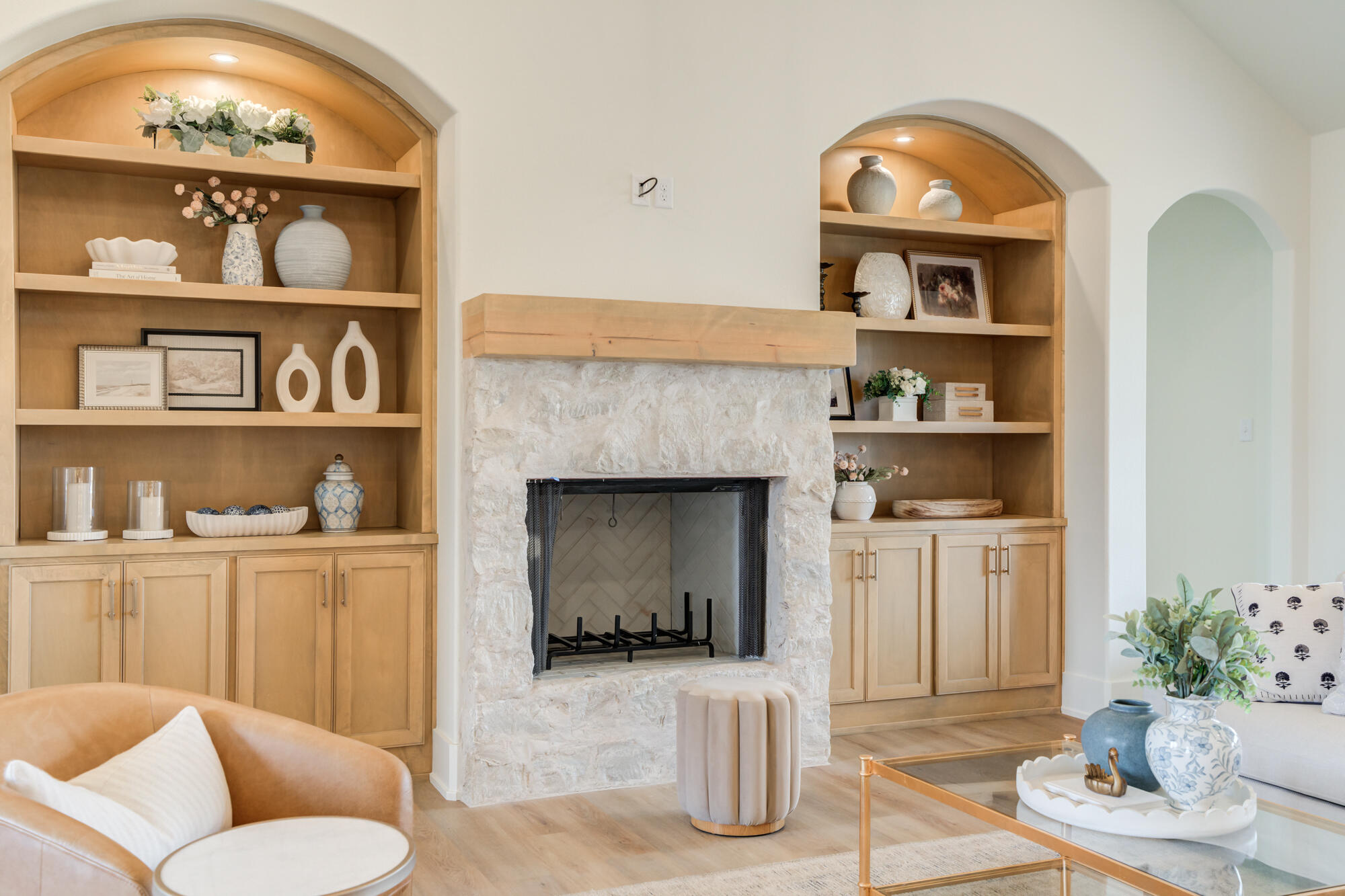 2802 151st Street Lubbock, TX 79423 - Photo 13 of 60 a living room with furniture and a fireplace