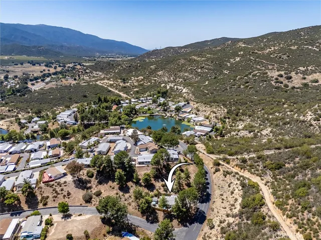 a view of a lake with a mountain in the background