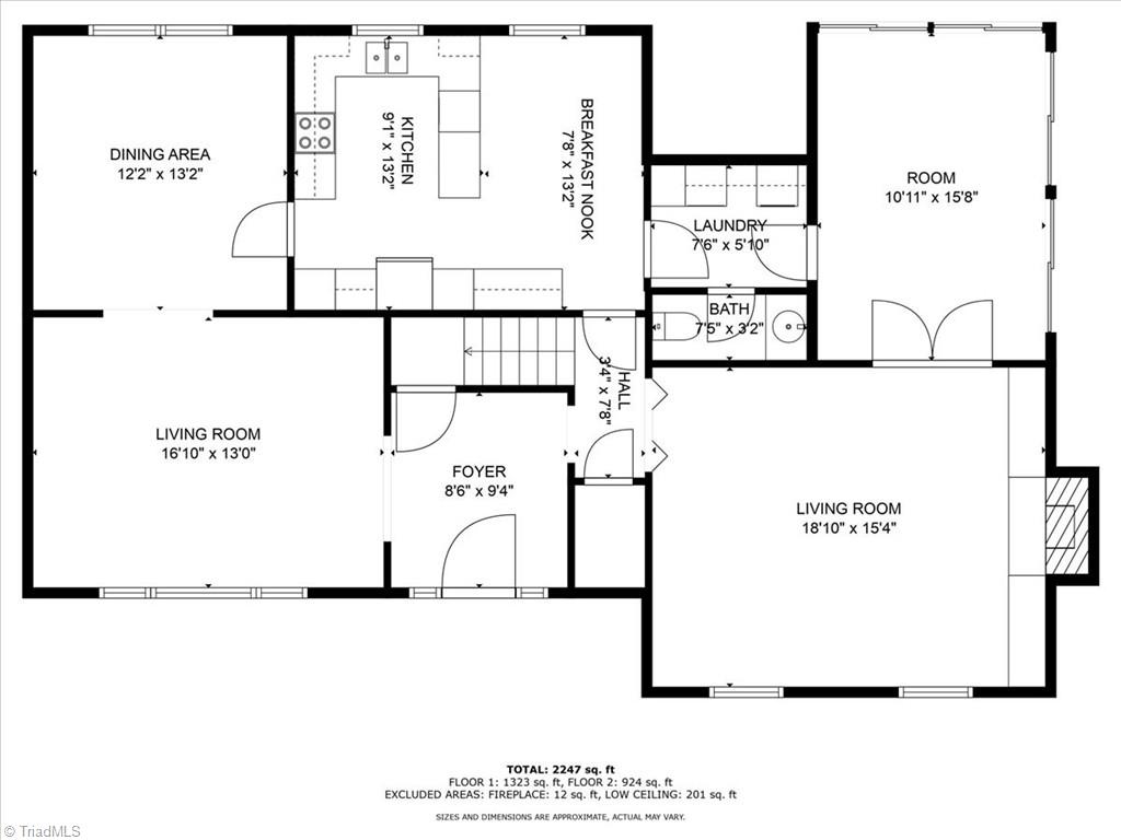 3610 Gramercy Road Greensboro, NC 27410 - Photo 37 of 39 Main Floor Floor Plan