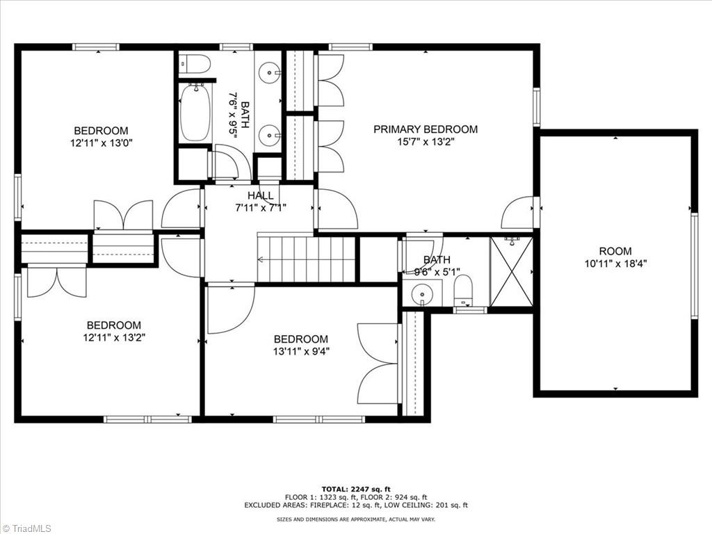 3610 Gramercy Road Greensboro, NC 27410 - Photo 38 of 39 Second Floor Floor Plan