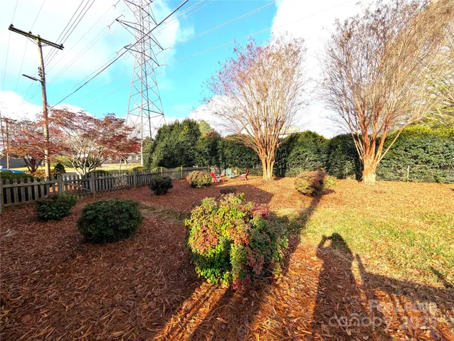 a view of a backyard with a garden