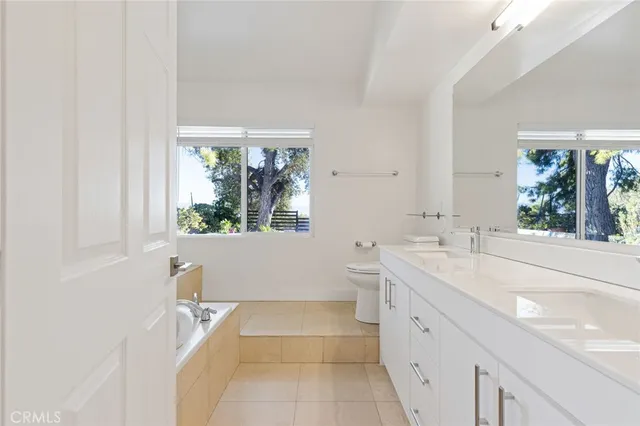 a bathroom with a sink a bathtub a mirror a vanity and a shower