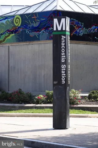 a view of a building with sitting area