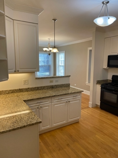 612 Sheridan Road, Unit 1 Evanston, IL 60202 - Photo 10 of 17 a kitchen with stainless steel appliances granite countertop a sink a stove and a wooden floors