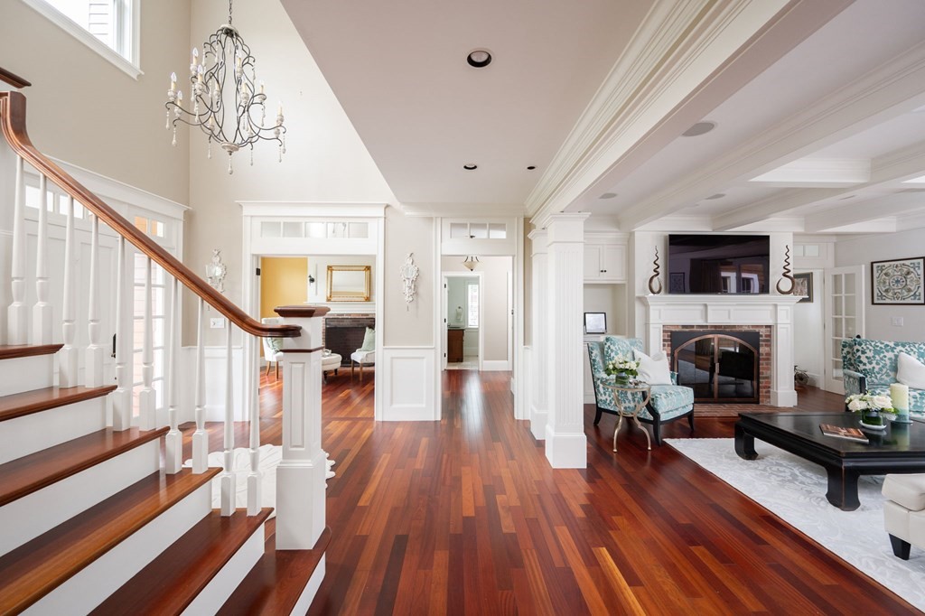 6 High Meadow Road Andover, MA 01810 - Photo 4 of 32 a living room with furniture and a fireplace