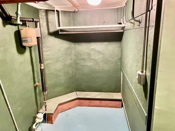a bathroom with a tub