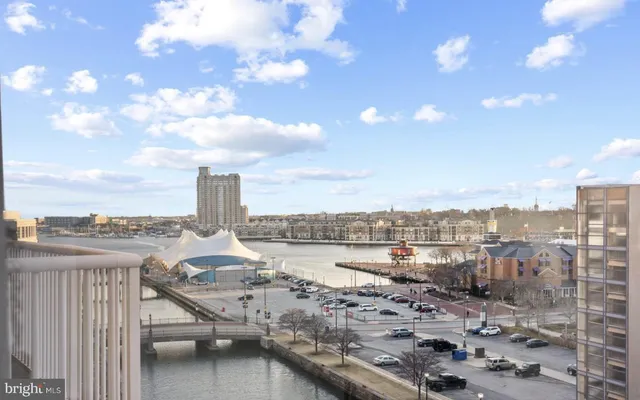 a view of a city with tall buildings