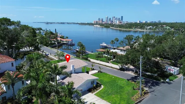 a view of lake and houses with outdoor space
