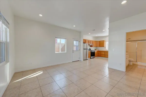 an empty room with a window