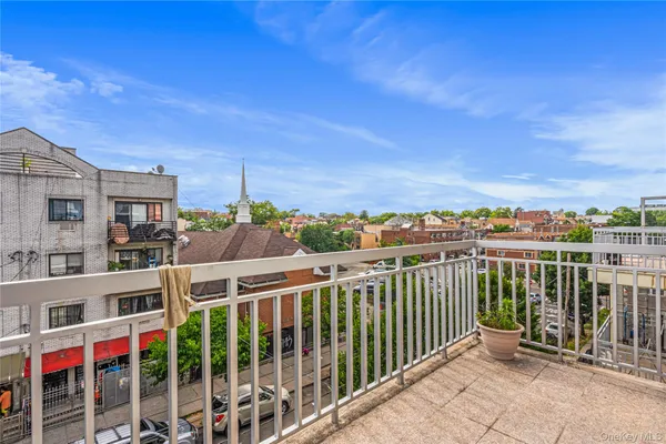 a view of city from a balcony