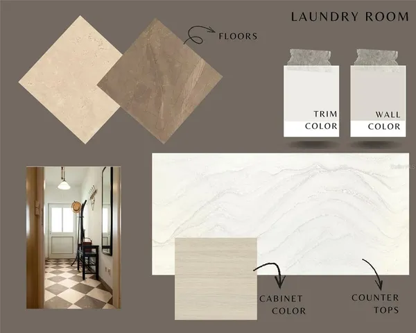 a view of a hallway with paintings on the wall