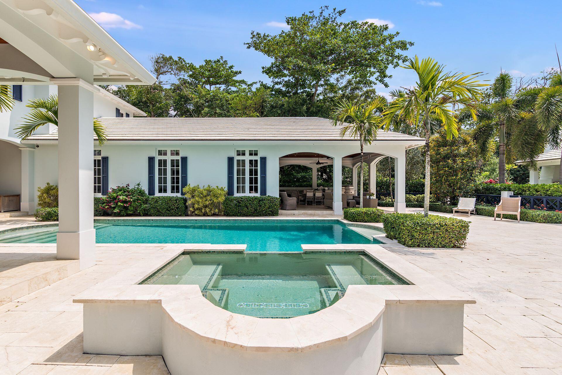 1222 North Ocean Boulevard Gulf Stream, FL 33483 - Photo 47 of 61 a view of house with swimming pool outdoor seating and yard
