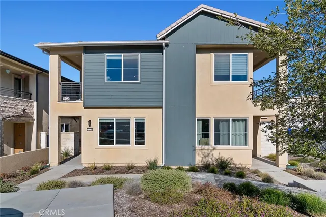 a front view of a house with windows