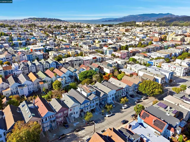 an aerial view of a city