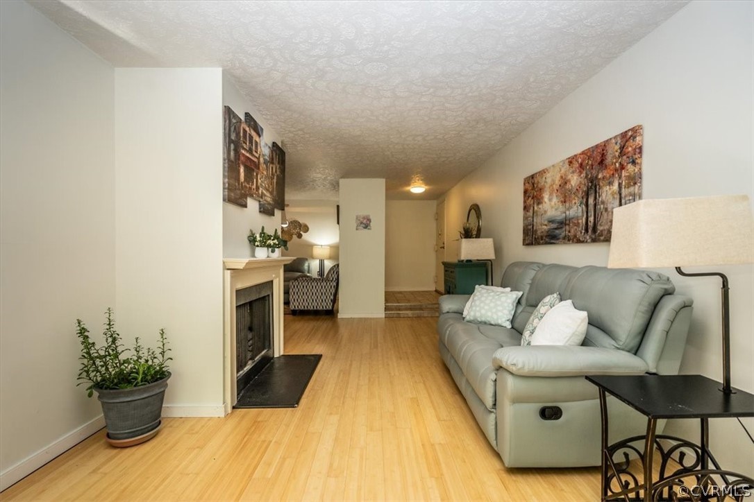 1507 Largo Road, Unit 303 Henrico, VA 23238 - Photo 3 of 40 Living room featuring a textured ceiling and light