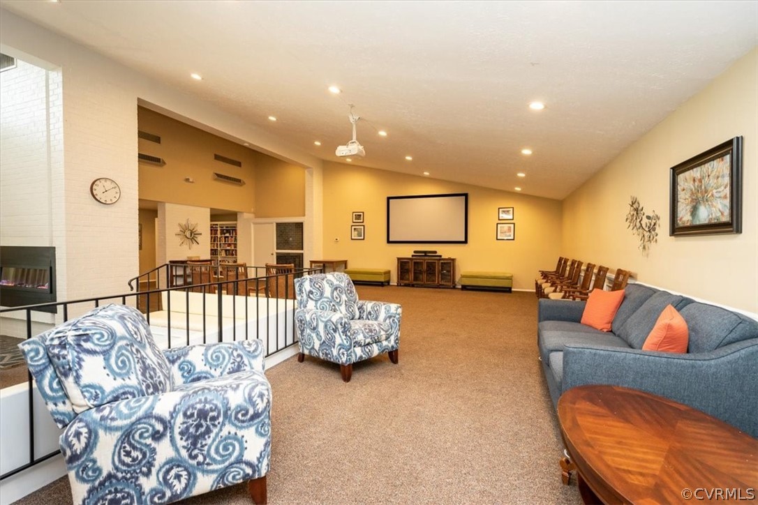 1507 Largo Road, Unit 303 Henrico, VA 23238 - Photo 36 of 40 Clubhouse with vaulted ceiling and carpet